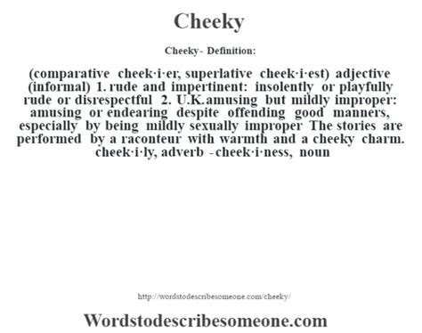 cheeky meaning sexually.